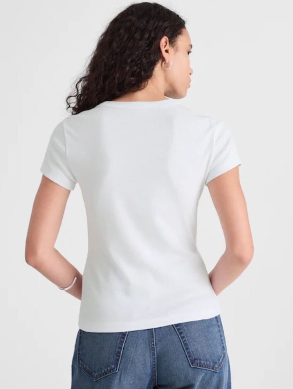 Nwt Madewell The 90s Tee in Compact Cotton white Size Small - Picture 3 of 8